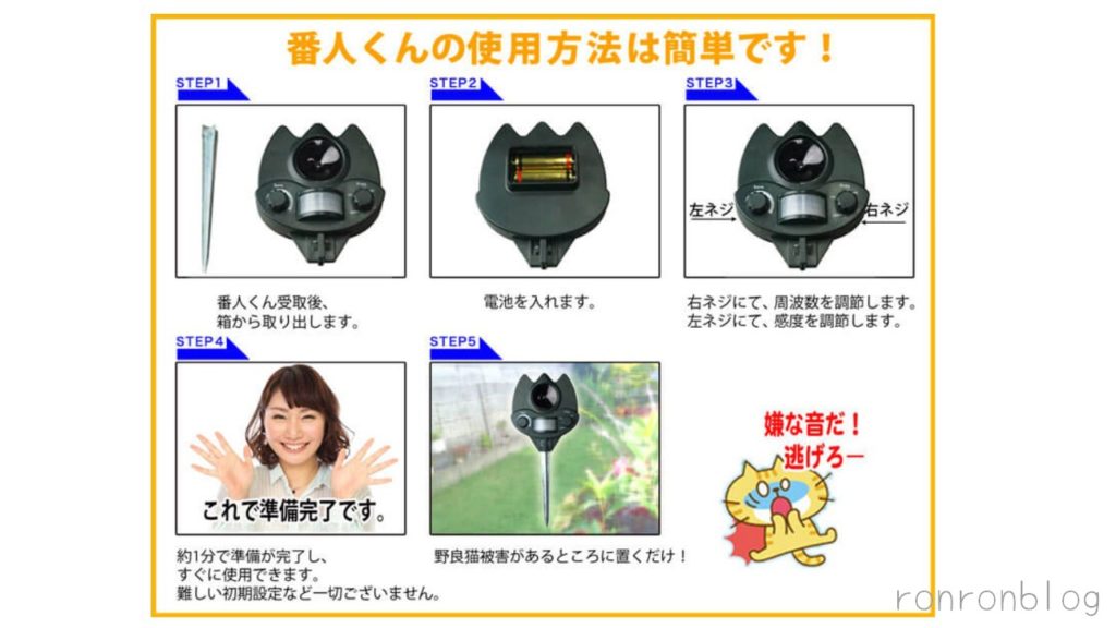 【猫除けグッズの番人くん】のスペック・使用方法は?