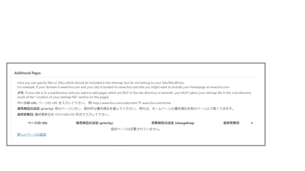 XML Sitemapsの基本的な設定